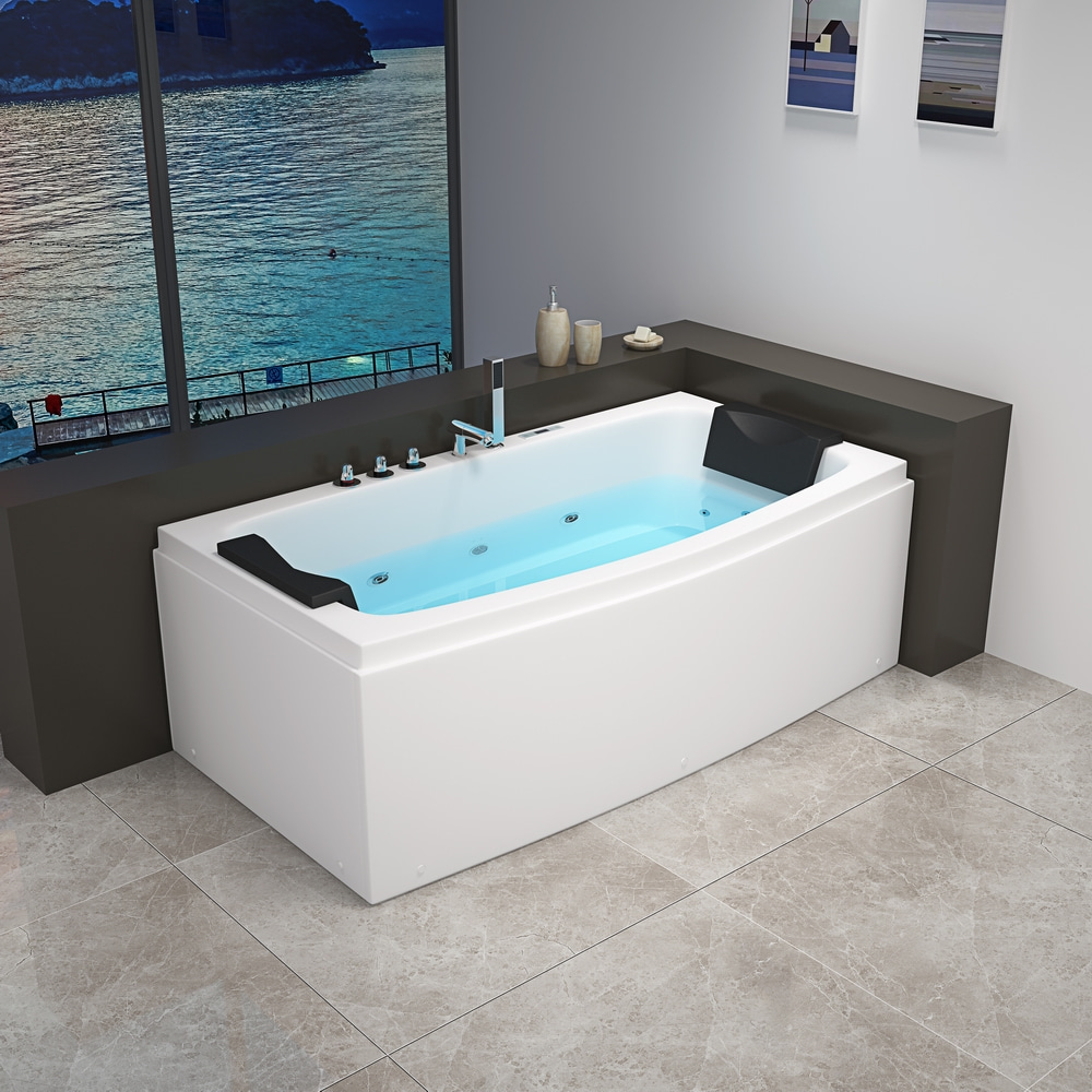 Deux personnes acryliques Rectangular Whirlpool Baignoire de massage autonome 1700x800mm RL-6141