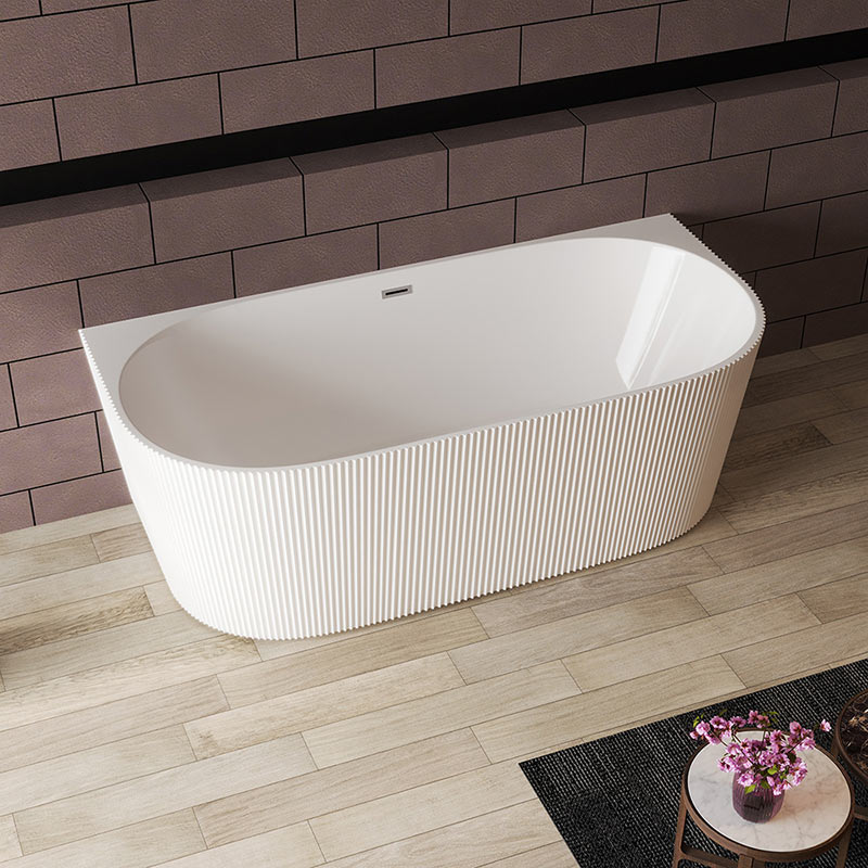 Acrylique ovale dos au mur 2 angle baignoire autoportante RL-MF1243
