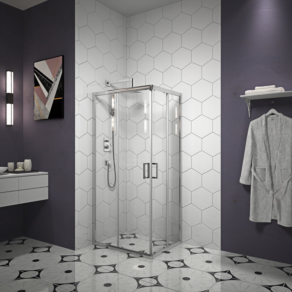 Le carré peut être personnalisé de douche en verre multiples RL-24