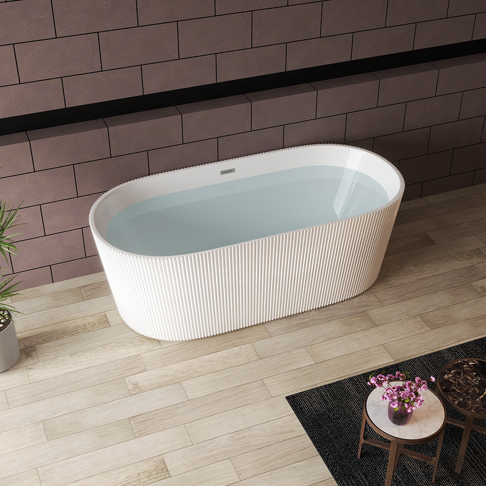 Baignoire de trempage autonome en acrylique ovale