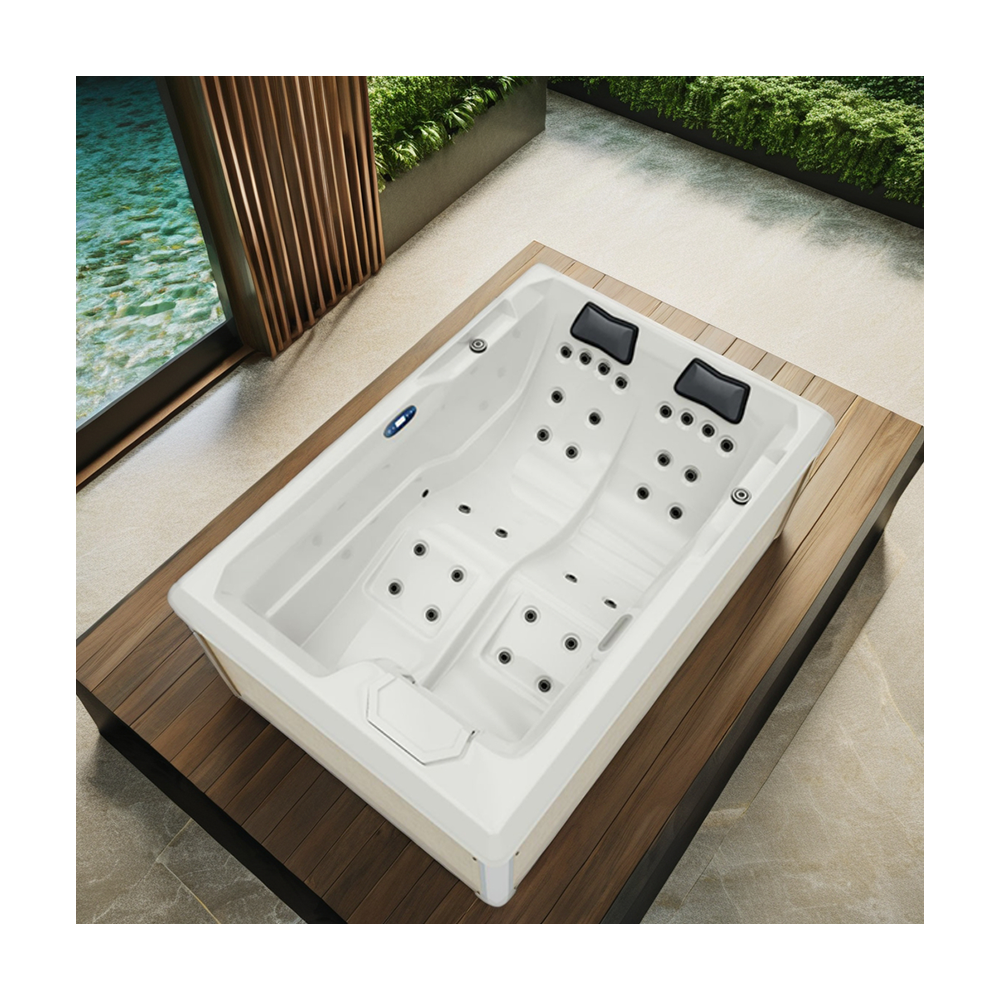 Design moderne baignoire à spa chaud rectangulaire 2 adultes massage