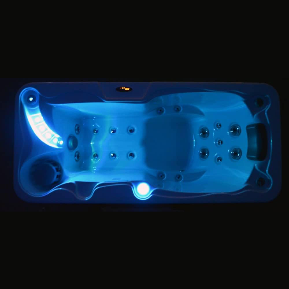 RL-J100 moderne en acrylique blanc 1-personne Spa à baignoire extérieure en plein air avec draineur inclus le robinet massage de massage de massage hôtels